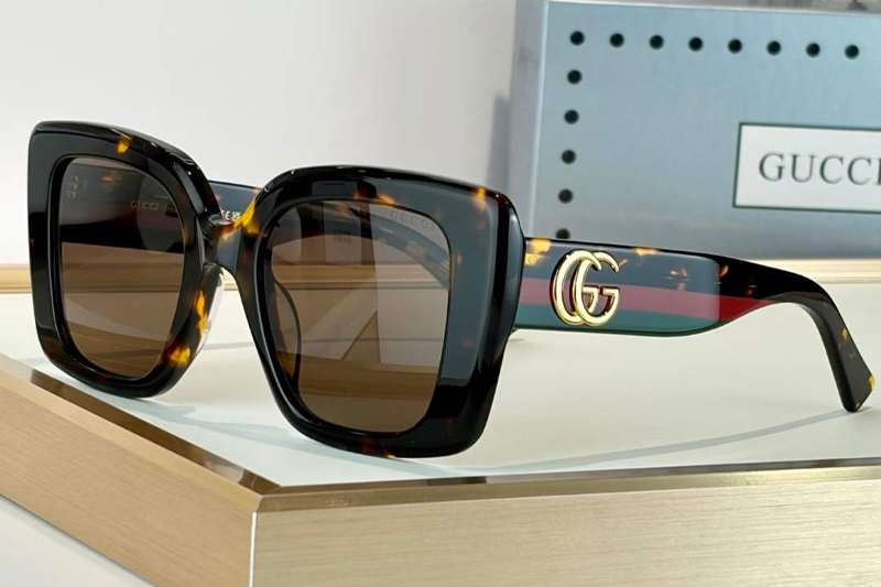 GG1550S Sunglasses Tortoise Green Brown