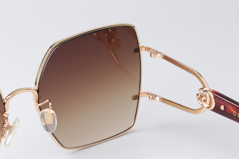 GG1564SA Sunglasses Gold Tortoise Gradient Brown