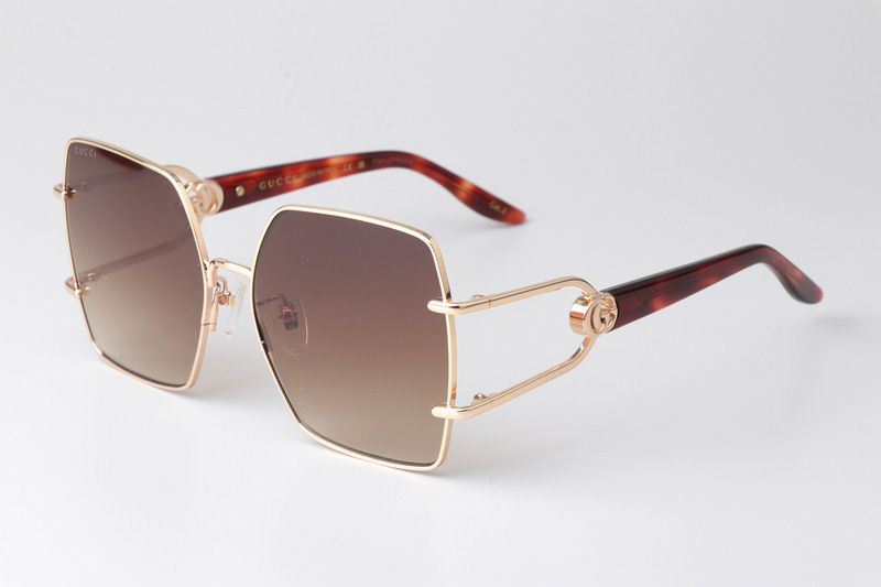 GG1564SA Sunglasses Gold Tortoise Gradient Brown