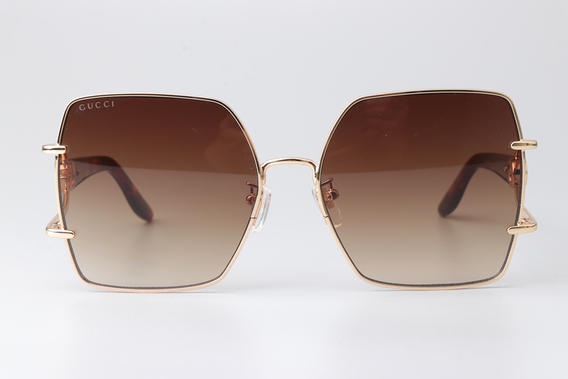 GG1564SA Sunglasses Gold Tortoise Gradient Brown