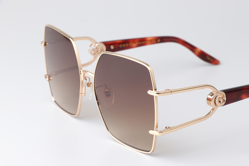 GG1564SA Sunglasses Gold Tortoise Gradient Brown