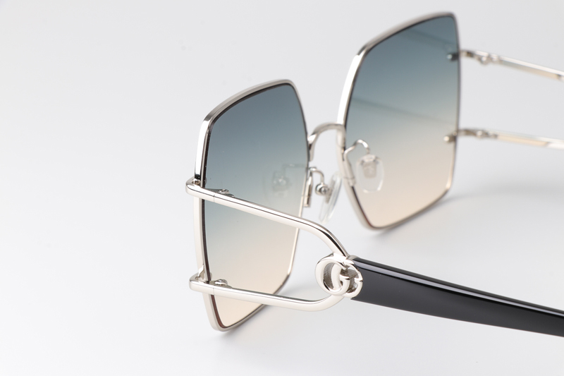 GG1564SA Sunglasses Silver Black Gradient Blue