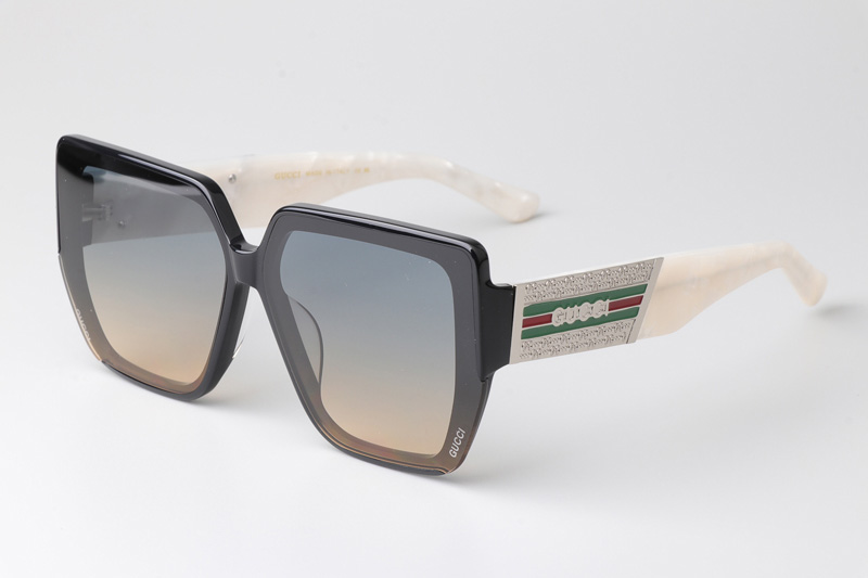 GG1595 Sunglasses Black White Gradient Gray