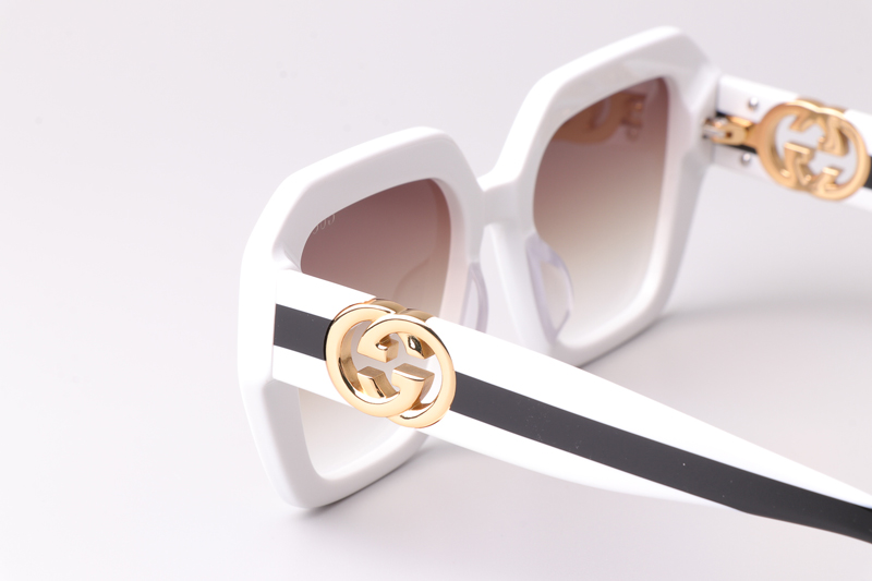 GG1597 Sunglasses White Gradient Brown
