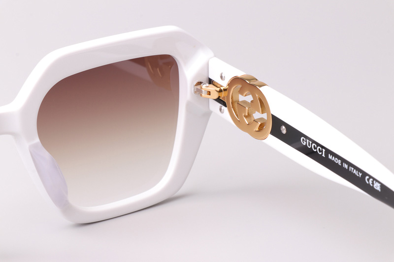 GG1597 Sunglasses White Gradient Brown