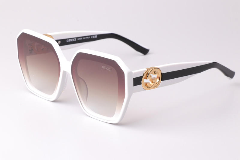 GG1597 Sunglasses White Gradient Brown