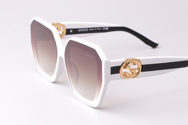 GG1597 Sunglasses White Gradient Brown