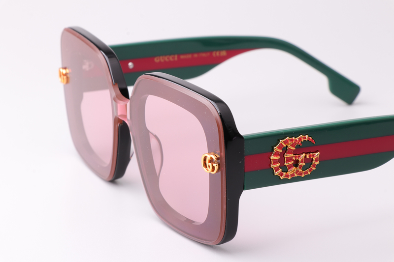 GG1606 Sunglasses Black Green Pink