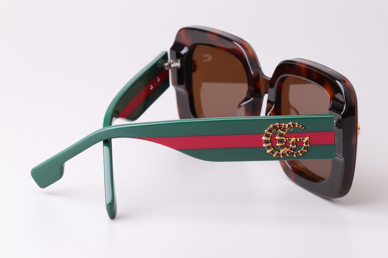 GG1606 Sunglasses Tortoise Green Brown