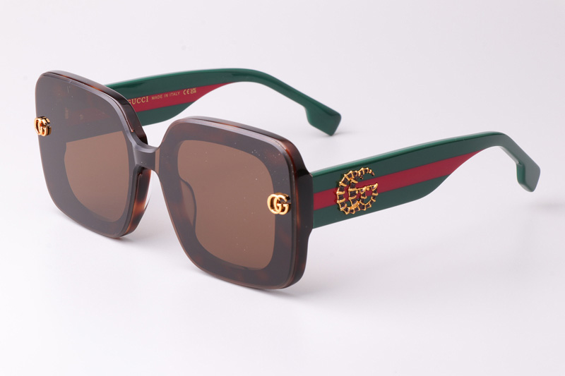 GG1606 Sunglasses Tortoise Green Brown