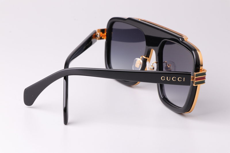 GG1607 Sunglasses Black Gold Gradient Gray