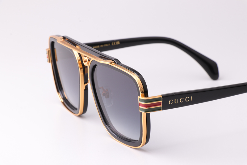 GG1607 Sunglasses Black Gold Gradient Gray