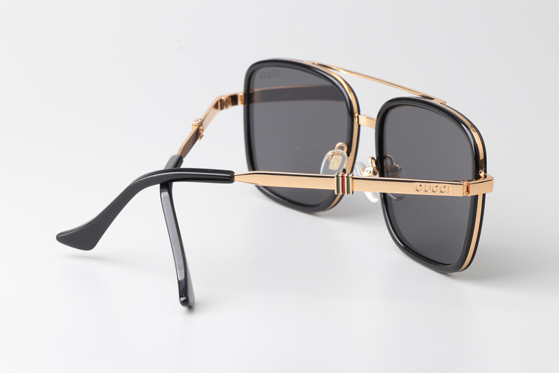 GG1617 Sunglasses Black Gold Gray