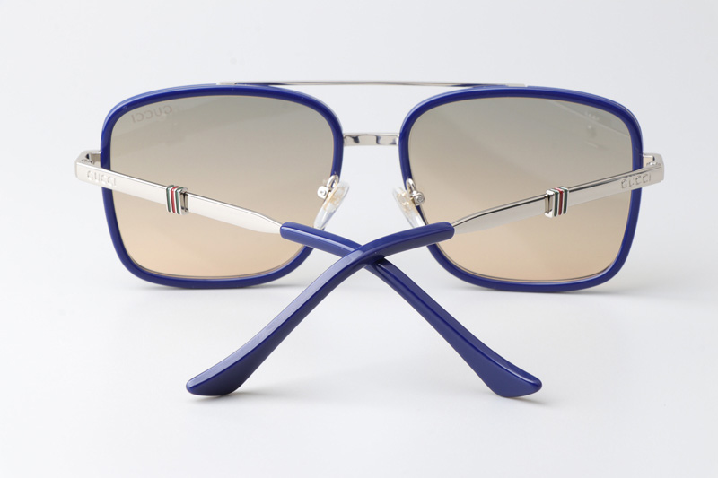 GG1617 Sunglasses Blue Silver Gradient Brown