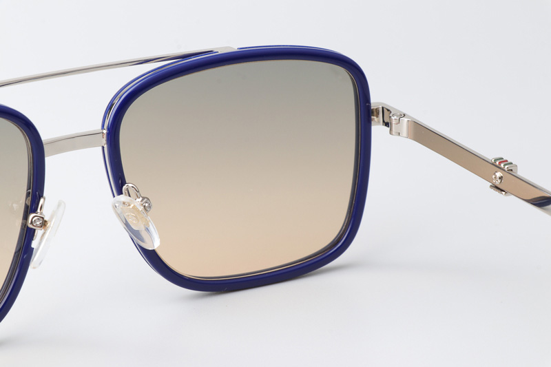 GG1617 Sunglasses Blue Silver Gradient Brown