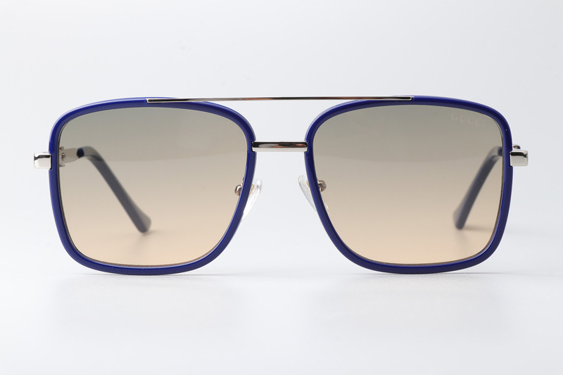 GG1617 Sunglasses Blue Silver Gradient Brown