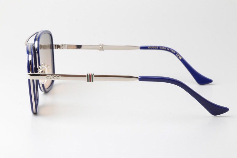 GG1617 Sunglasses Blue Silver Gradient Brown