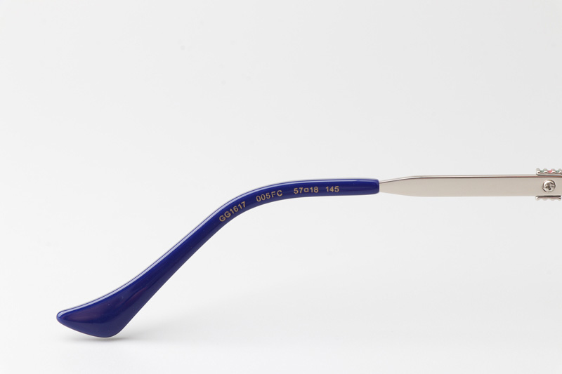 GG1617 Sunglasses Blue Silver Gradient Brown