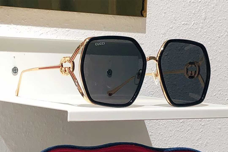 GG1621 Sunglasses Black Gold Gray