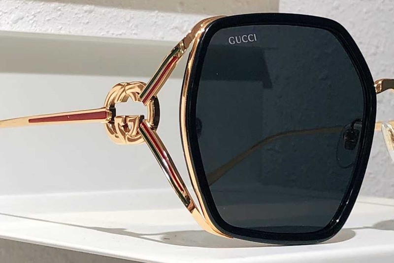 GG1621 Sunglasses Black Gold Gray