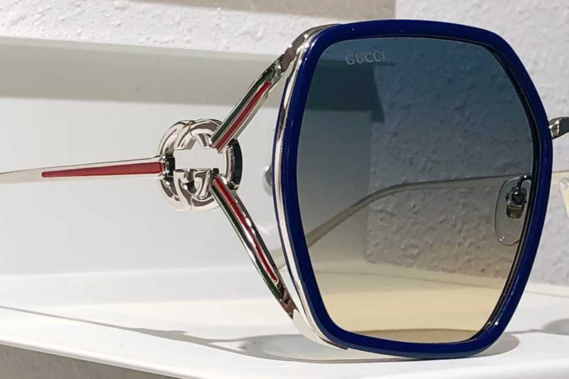 GG1621 Sunglasses Blue Silver Gradient Blue