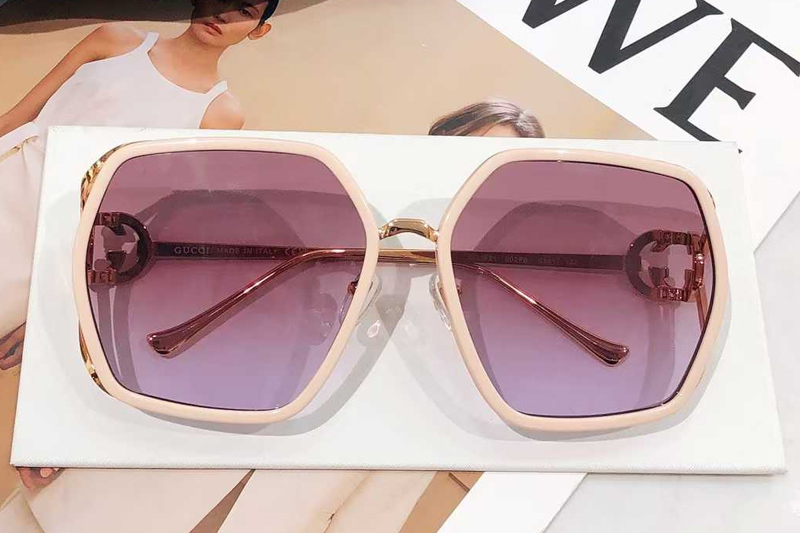 GG1621 Sunglasses Cream Gold Gradient Pink