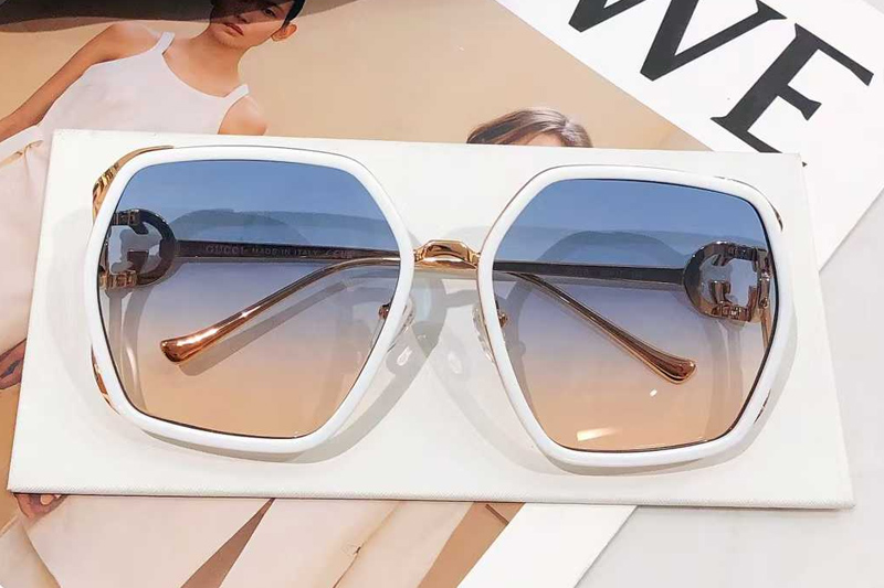 GG1621 Sunglasses White Gold Gradient Blue