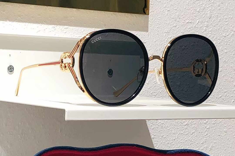GG1622 Sunglasses Black Gold Gray