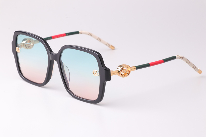 GG1712S Sunglasses Black Gold Gradient Blue