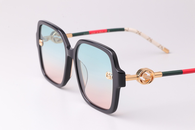 GG1712S Sunglasses Black Gold Gradient Blue