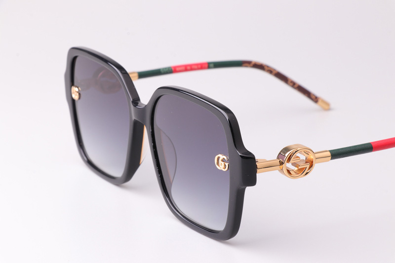 GG1712S Sunglasses Black Gold Gradient Gray