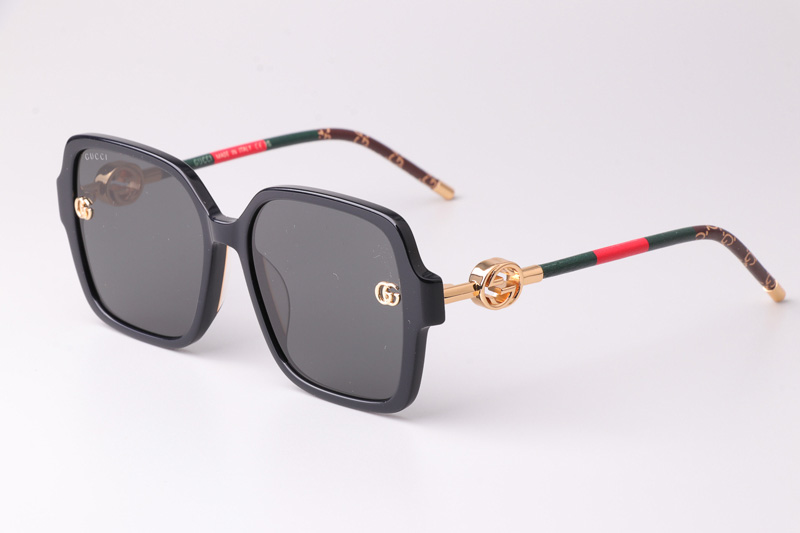 GG1712S Sunglasses Black Gold Gray