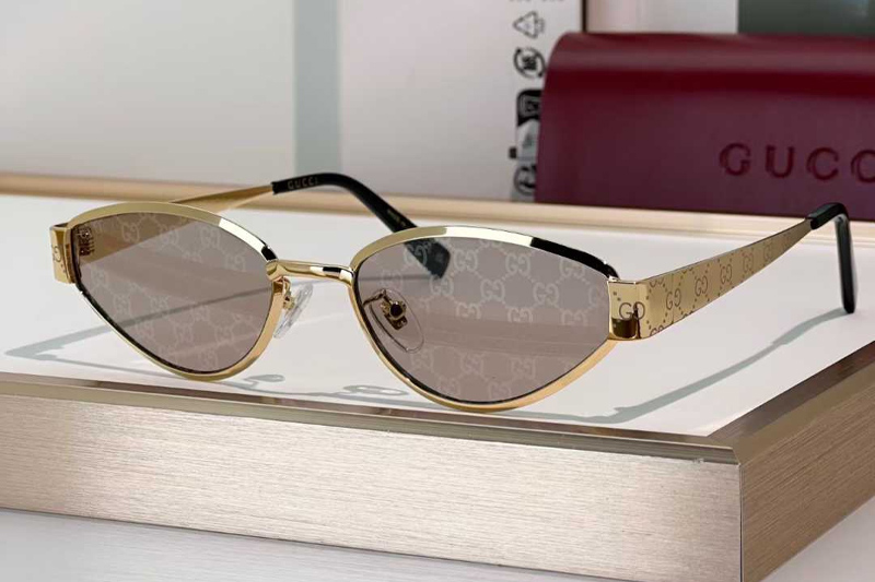 GG1853S Sunglasses Gold Brown Logo