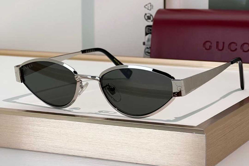 GG1853S Sunglasses Silver Gray