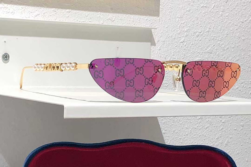 GG1920SA Sunglasses Gold Purple Flash Logo