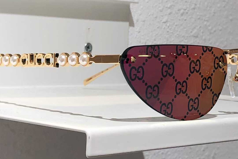 GG1920SA Sunglasses Gold Purple Flash Logo