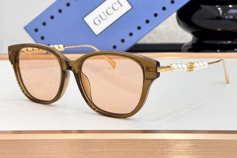 GG1972OA Sunglasses Brown Pink Logo