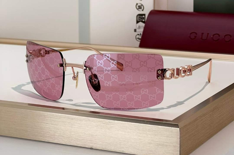 GG2038S Sunglasses Rose Gold Pink Logo