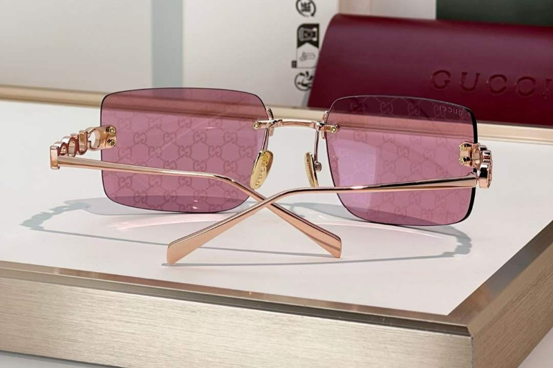 GG2038S Sunglasses Rose Gold Pink Logo