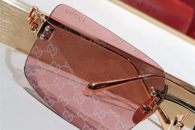 GG2038S Sunglasses Rose Gold Pink Logo