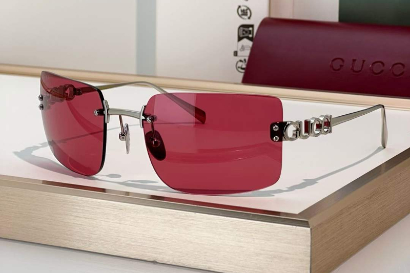 GG2038S Sunglasses Silver Red