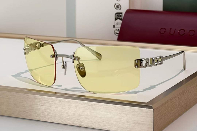 GG2038S Sunglasses Silver Yellow