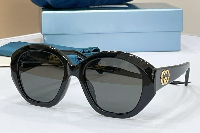 GG2200S Sunglasses Black Gold Gray