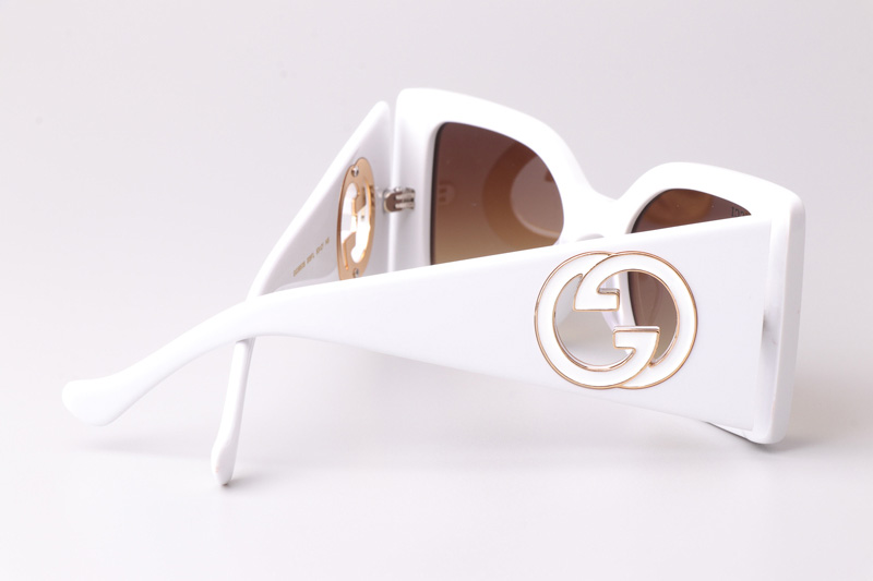 GG5953S Sunglasses White Gradient Brown