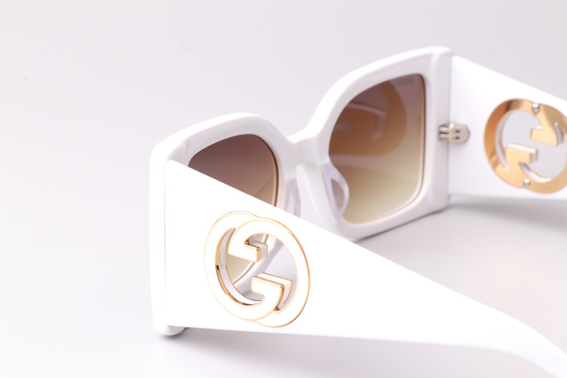 GG5953S Sunglasses White Gradient Brown