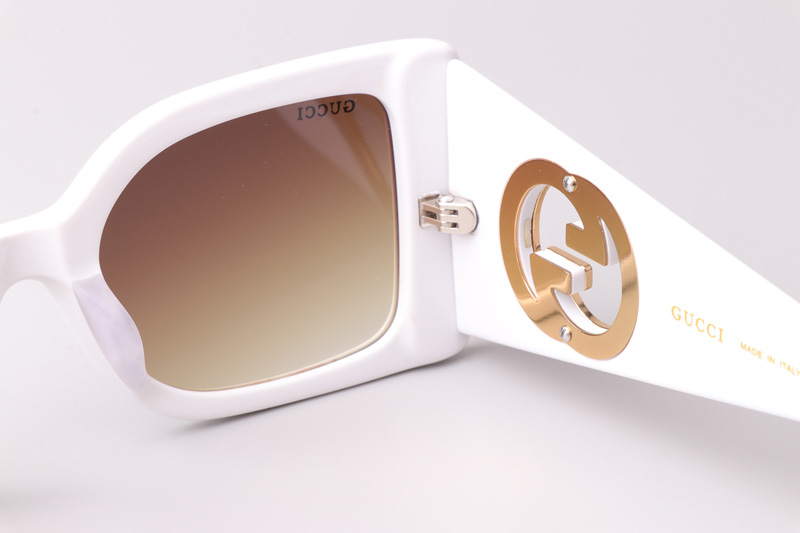 GG5953S Sunglasses White Gradient Brown