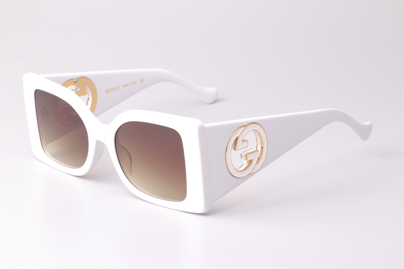GG5953S Sunglasses White Gradient Brown