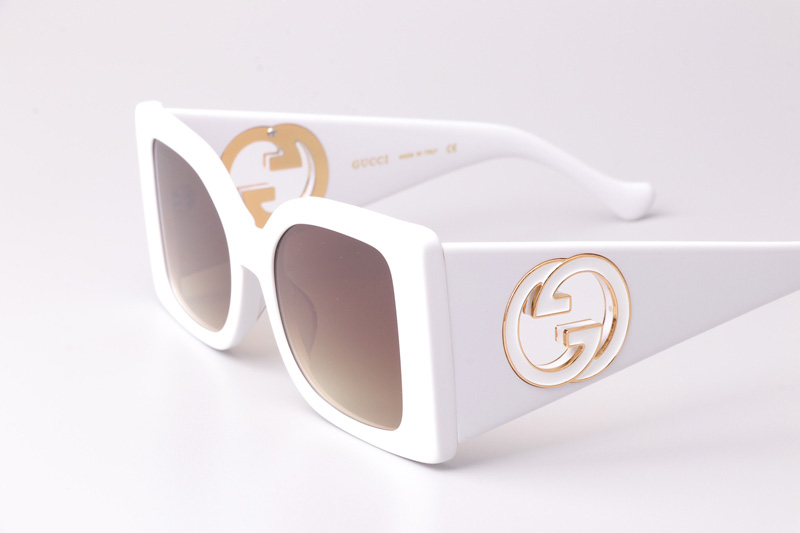 GG5953S Sunglasses White Gradient Brown