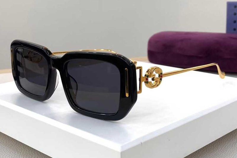 GG9953S Sunglasses Black Gold Gray