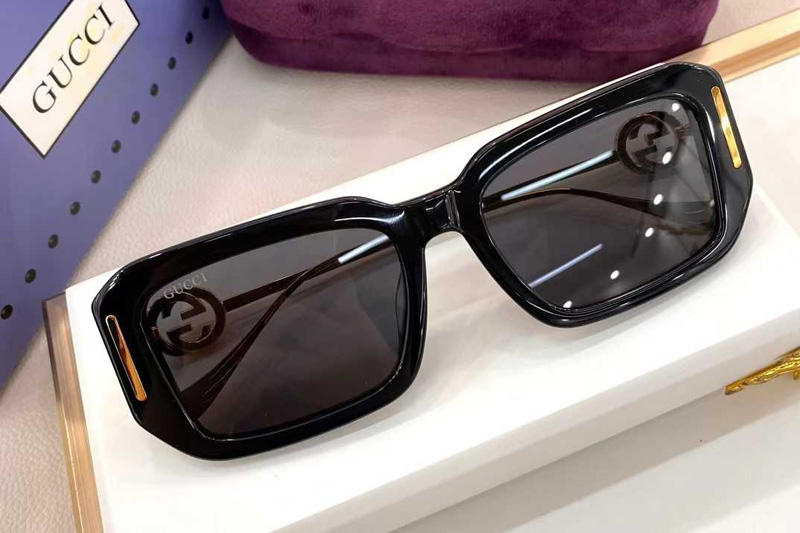 GG9953S Sunglasses Black Gold Gray